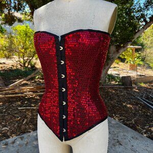 Vintage Sequin Busk Front Corset